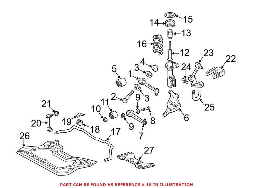 Mercedes Suspension Stabilizer Bar Bushing - Front 2033232585